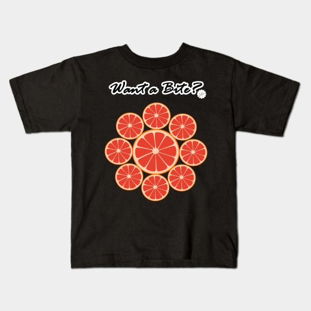 Grapefruit Kids T-Shirt by LinYue